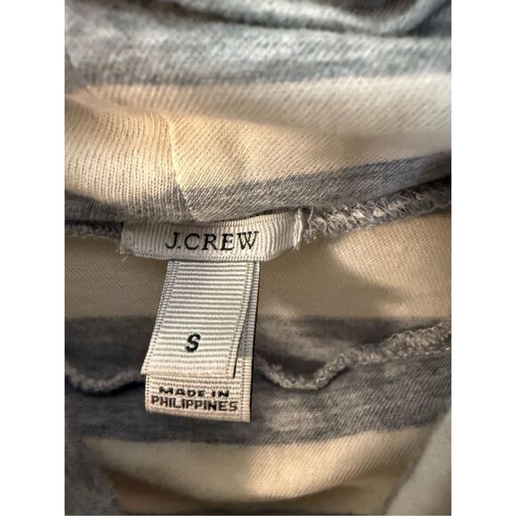 J. Crew Navy Grey & White Striped Tissue Turtleneck Top Small 04392 - Picture 2 of 4